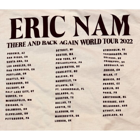 Eric Nam 2022 World Tour T-ShirBeige Size L Cotton Graphic Tee Unise - Picture 5 of 8